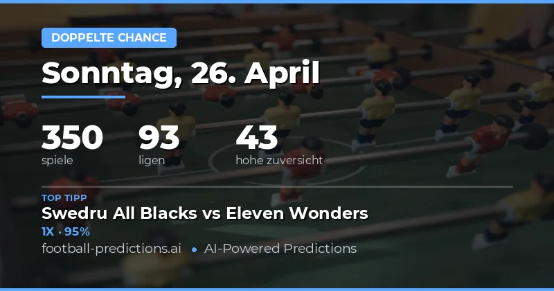 Doppelte Chance — Fußball Tipps & Vorhersagen — Sonntag, 26. April, 2026