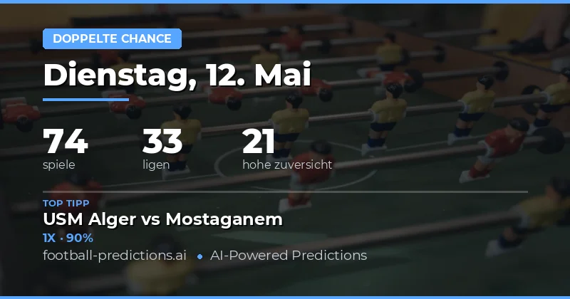 Einführung in die Double Chance Prognosen vom 12. Mai 2026