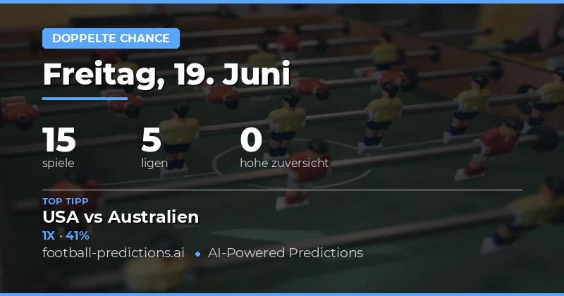 Double Chance Wetten: Strategische Analyse für den 19. Juni 2026