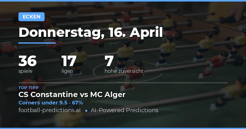 Ecken-Statistiken und Trends für 16. April 2026