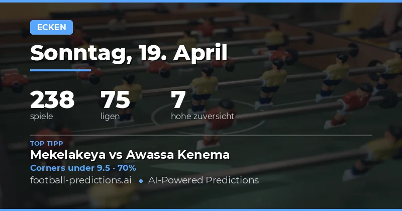 Ecken Over/Under Vorhersage für den 19. April 2026