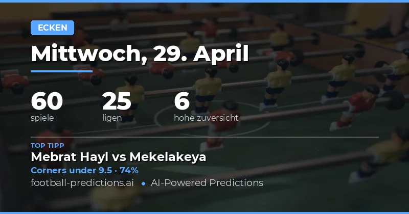 Ecken Vorhersagen für den 29. April 2026