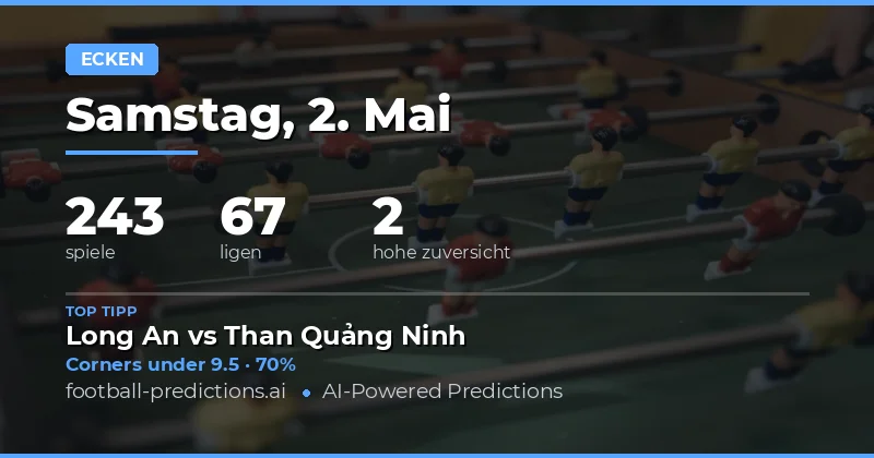 Eckbälle Vorhersagen und Analyse für den 2. Mai 2026