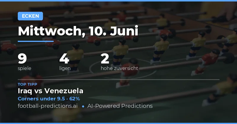 Top Corners O/U Tipps für den 10. Juni 2026