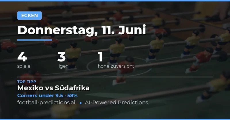 Top O/U Eckball-Prognosen für den 11.06.2026
