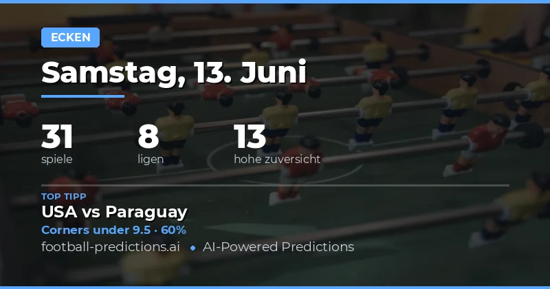 Top O/U Ecken Picks (13.06.2026)