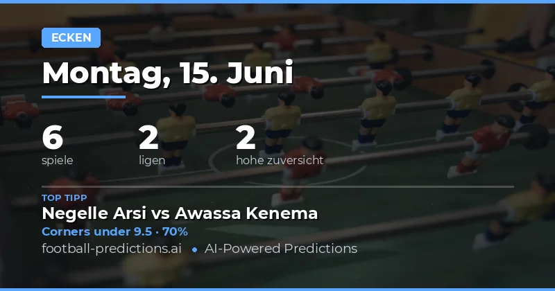 Top Corners O/U Picks für den 15. Juni 2026