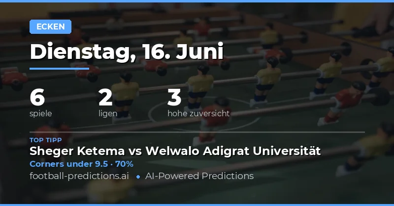 Top O/U Ecken-Tipps für den 16.06.2026