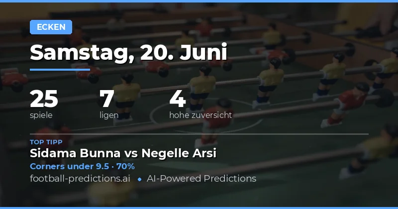 Top O/U Eckball-Tipps für den 20.06.2026
