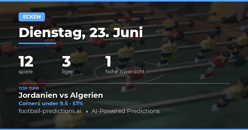 Top O/U Corners Picks für den 23.06.2026
