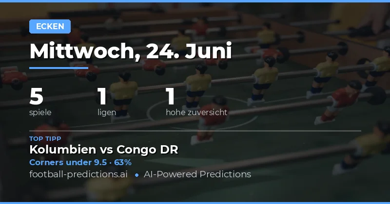 Top Corners O/U Picks für den 24. Juni 2026