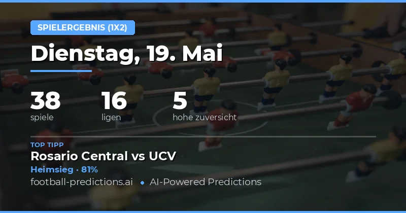 Fußball-Wettanalyse für den 19. Mai 2026