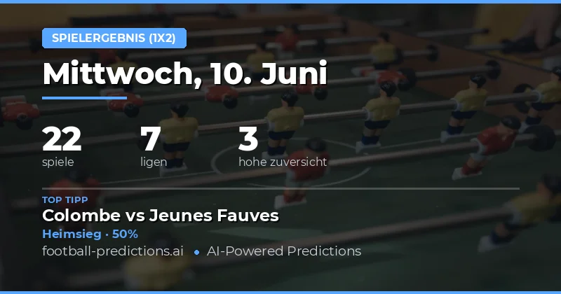 Top 1X2 Tipps für den 10.06.2026
