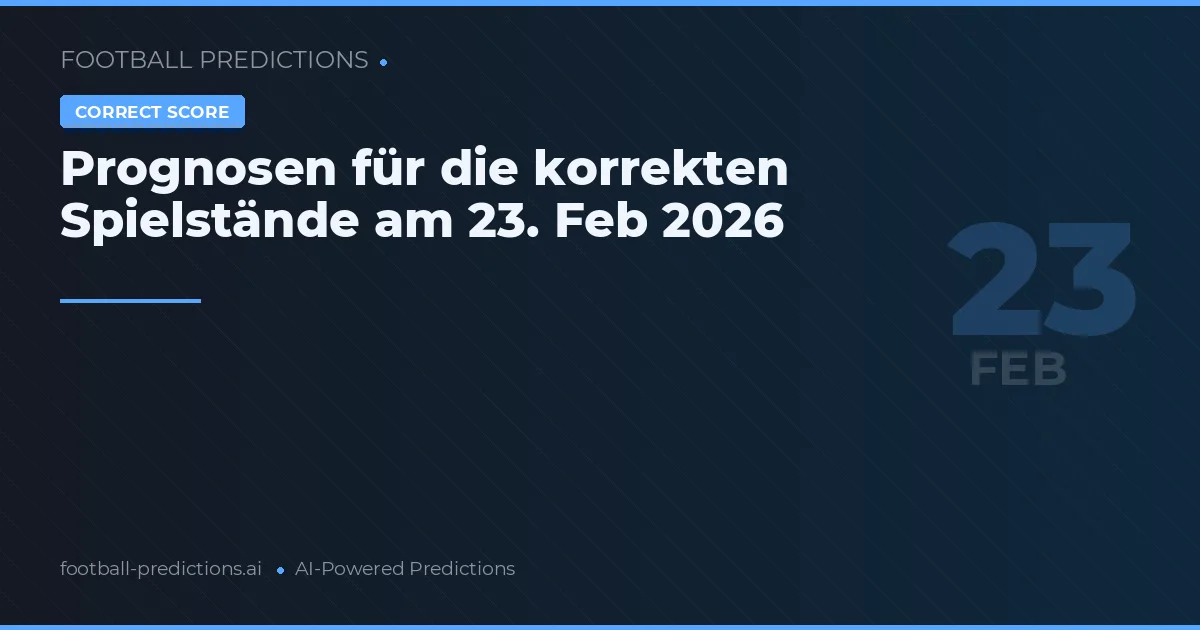 Prognosen für die korrekten Spielstände am 23. Feb 2026