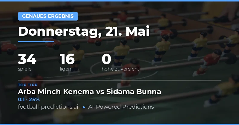 Exakte Ergebnis-Prognosen: Die Highlights des 21. Mai 2026