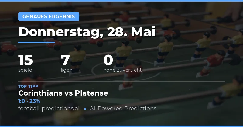 Torschuss-Prognosen für den 28. Mai 2026