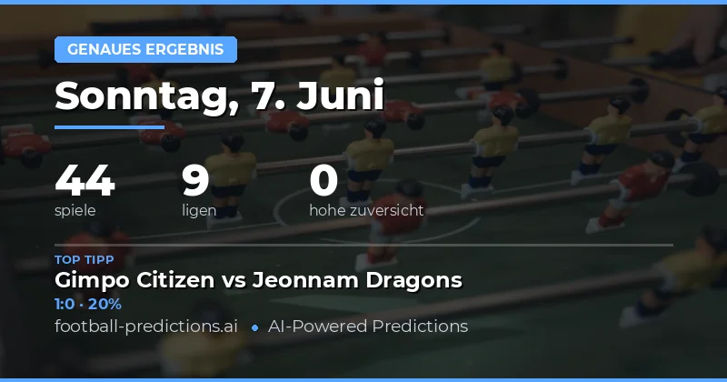 Correct Score Wetten: Die Analyse für den 7. Juni 2026