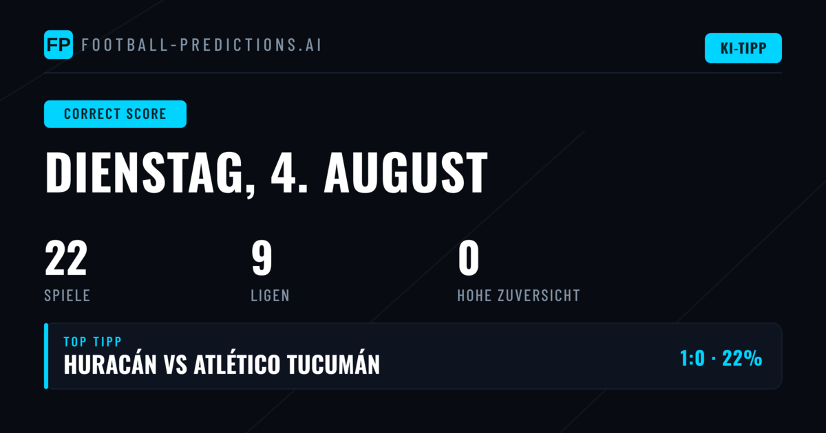 Exakte Ergebnisprognosen für den 4. August 2026
