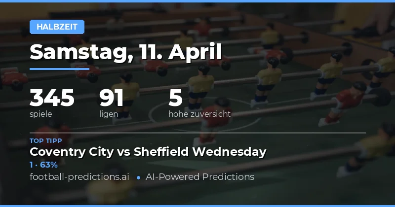 Halbzeitvorhersagen für den 11. April 2026