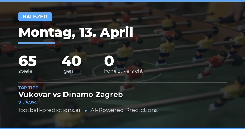 Halbzeit-Vorhersagen für den 13. April 2026