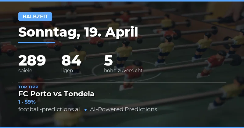 Halbzeitvorhersagen für den 19. April 2026