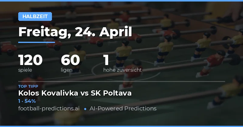 Strategische Halftime-Tipps für 120 Spiele am 24 Apr 2026