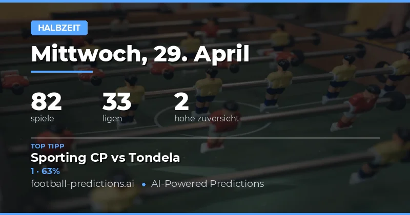 Halbzeit-Vorhersagen für den 29. April 2026