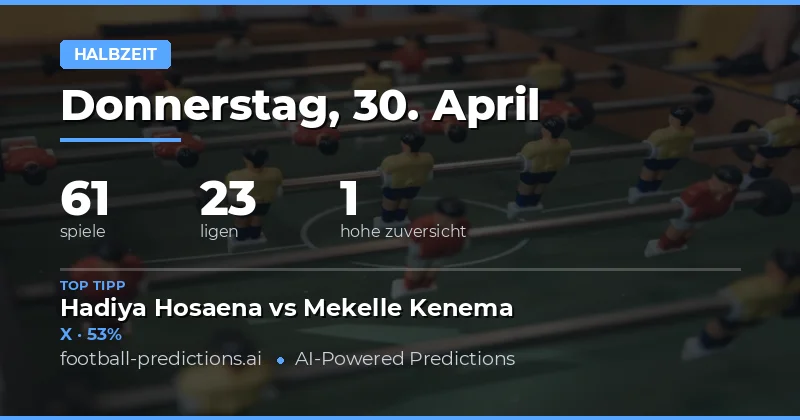 Halbzeit-Analyse für 61 Begegnungen