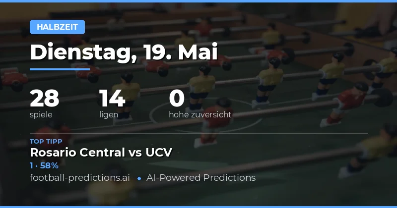 Halftime Vorhersagen für den 19. Mai 2026