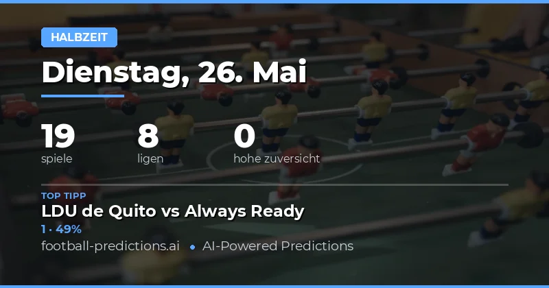 Halbzeit-Vorschau: Strategie für die 19 Matches am 26. Mai 2026