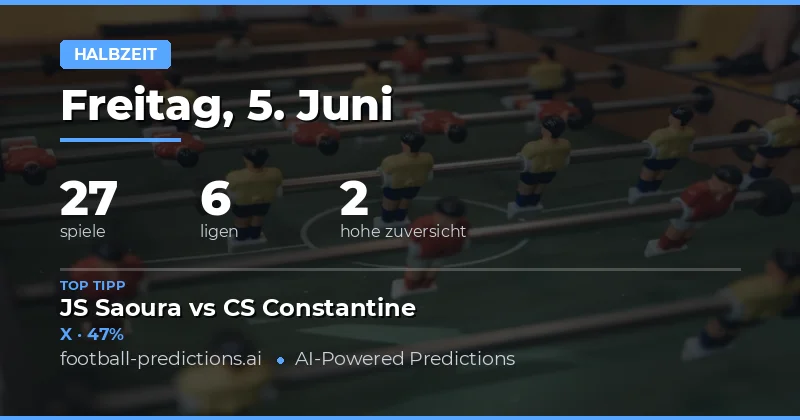 Halbzeit Resultate Wetten: Ihre Analyse für den 5. Juni 2026