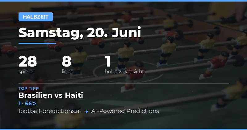 Top HT/FT Picks für den 20. Juni 2026