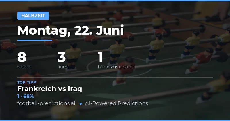 Top HT/FT Tipps für den 22.06.2026