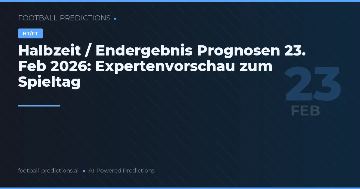 Halbzeit / Endergebnis Prognosen 23. Feb 2026: Expertenvorschau zum Spieltag