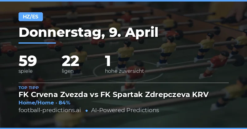 Halbzeit-Vollzeit-Analyse: 59 Spiele am 9. April 2026