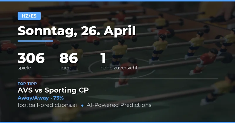 Halbzeit/Vollzeit Prognosen für den 26. April 2026