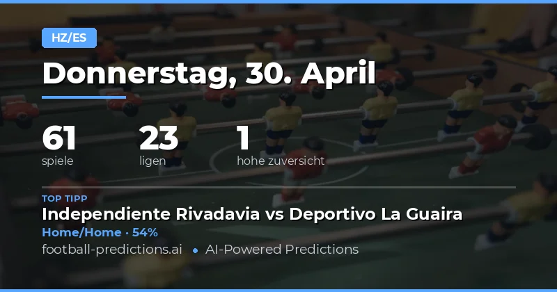 Halbe Zeit / Vollzeit Vorhersagen: Strategie für den 30. April 2026