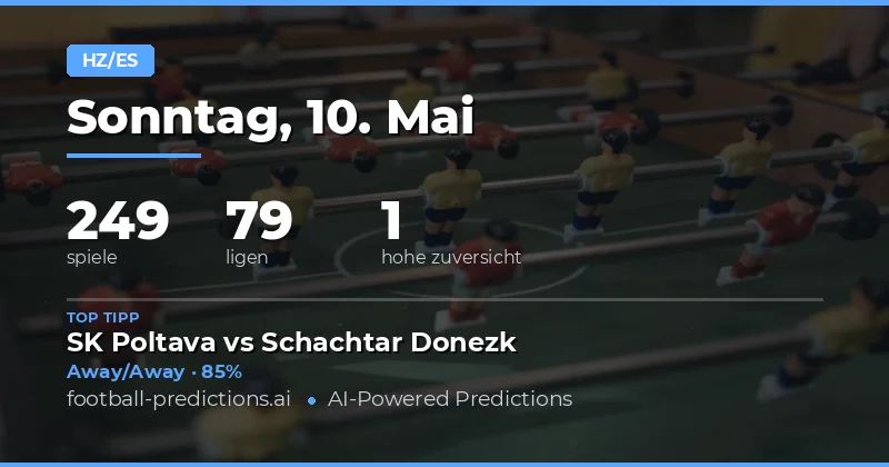 Halbzeit/Endstand Vorhersagen: Analyse der Top-Spiele am 10. Mai 2026