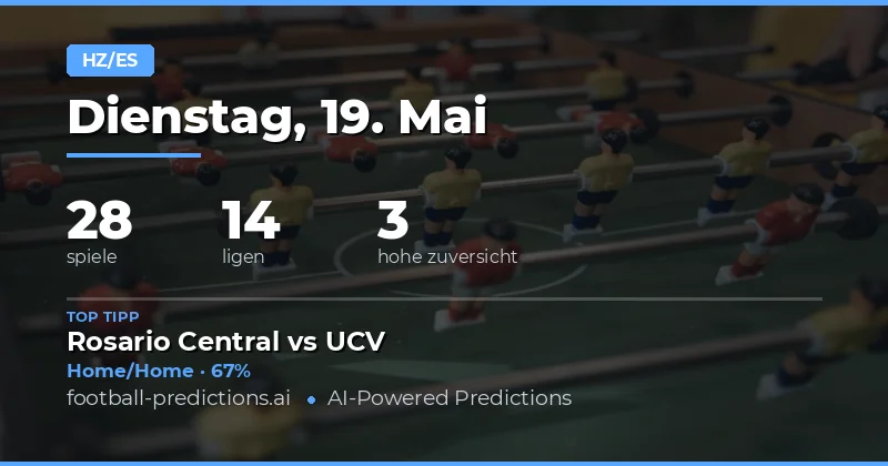Halftime/Fulltime Tipps für den 19. Mai 2026