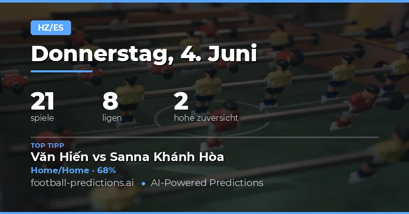 21 Begegnungen im Fokus: Halbzeit/Volle Zeit Wetten für den 4. Juni 2026