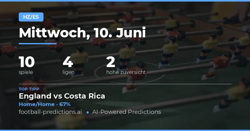 Top HT/FT Tipps für den 10. Juni 2026