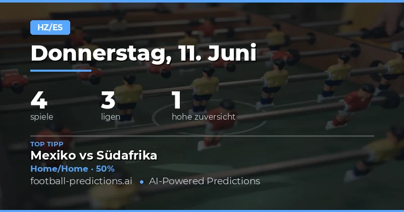 Top HT/FT Picks für den 11. Juni 2026
