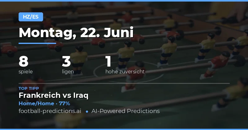 Top HT/FT Tipps für den 22. Juni 2026