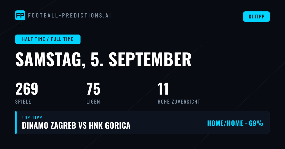 Top HT/FT Picks für den 5. September 2026