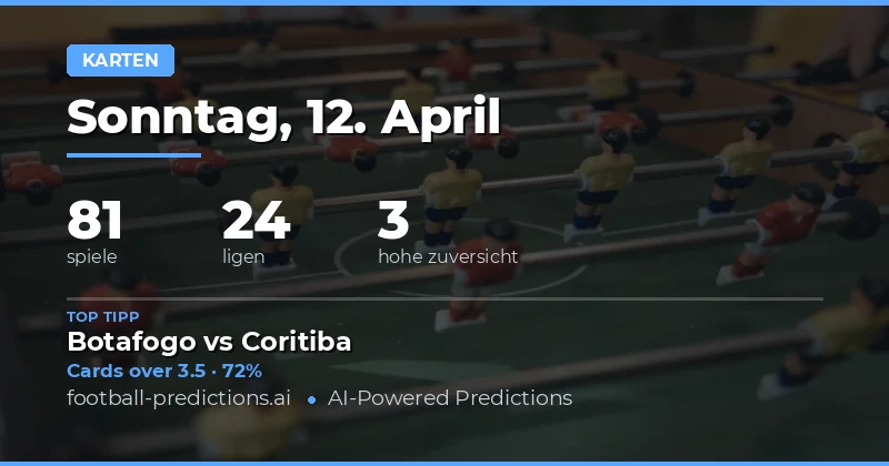 Gelbe Karten Over/Under Vorhersagen – Analyse der 81 Spiele am 12. April 2026