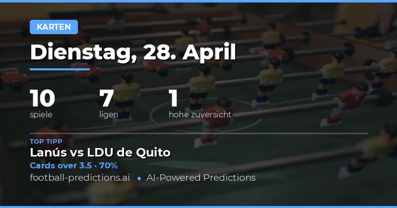 Einführung in die Gelbe Karten Prognosen vom 28. April 2026