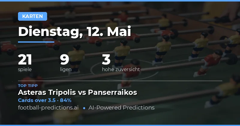 Gelbe Karten Prognosen für den 12. Mai 2026