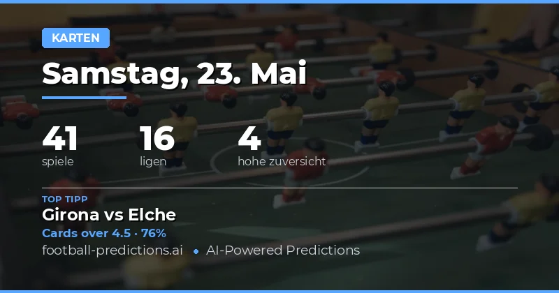 Gelbe Karten Vorhersagen für den 23. Mai 2026