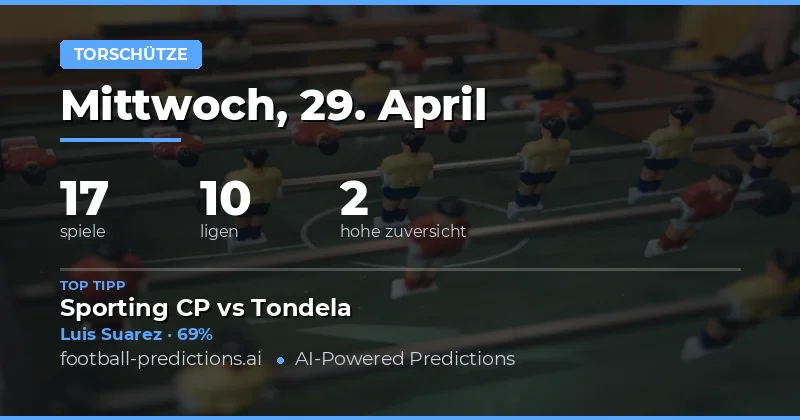 Vorhersagen für jeden beliebigen Torschützen am 29. April 2026