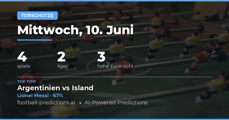Top Anytime Goalscorer Picks für den 10.06.2026